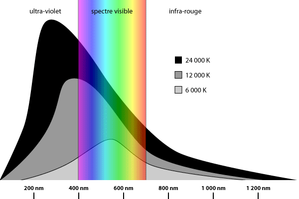 Courbes de l'énergie de corps noir 